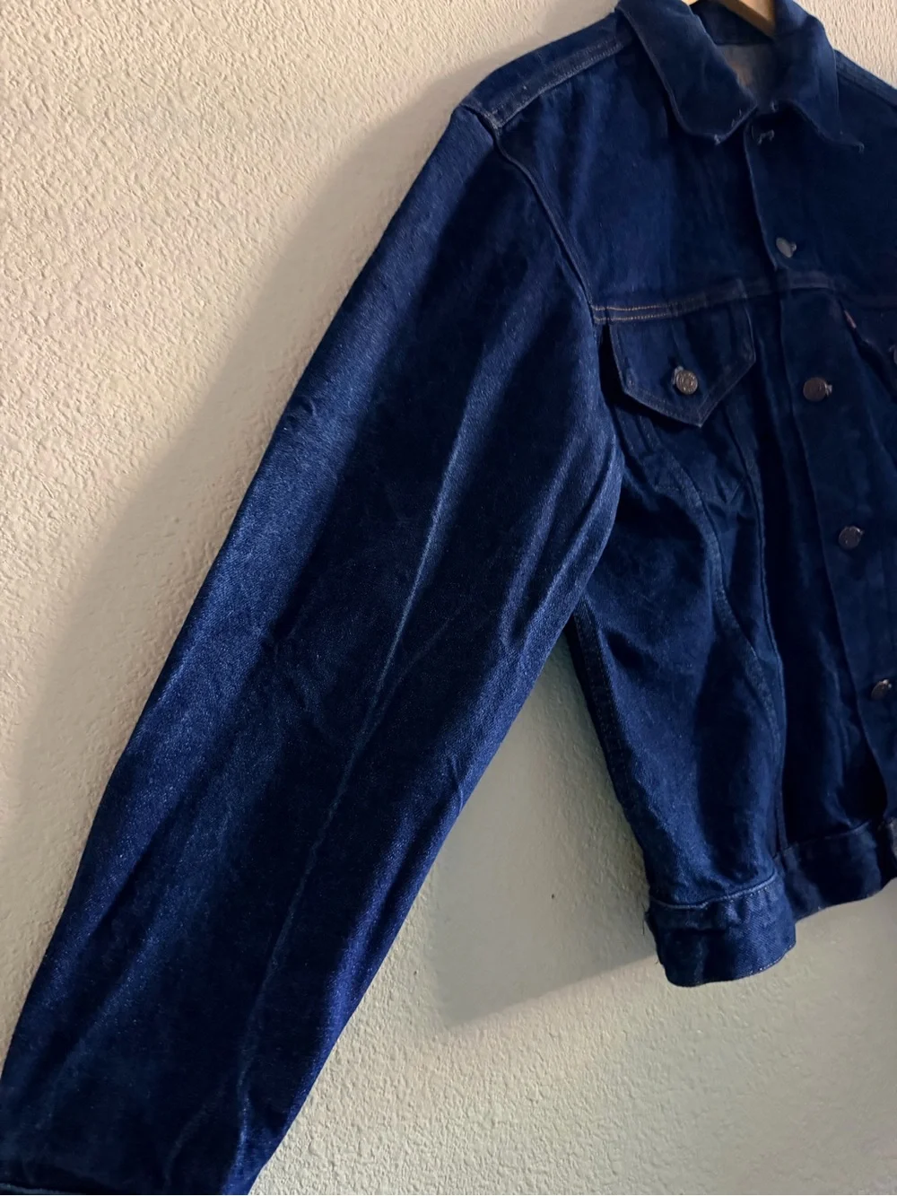 Vintage Levi’s Type III Denim Trucker Jacket 42L Small e Dark Indigo USA 70s/80s